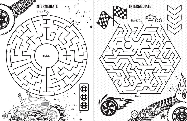 Colouring and Mazes - Monster Trucks