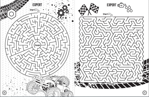 Colouring and Mazes - Monster Trucks