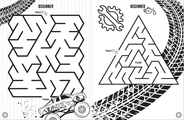 Colouring and Mazes - Monster Trucks