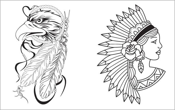 Colour Vibes - Adult Colouring Book - Tattoos