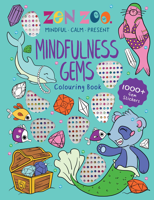 Zen Zoo - Gem Sticker Colouring Book - Mindfulness