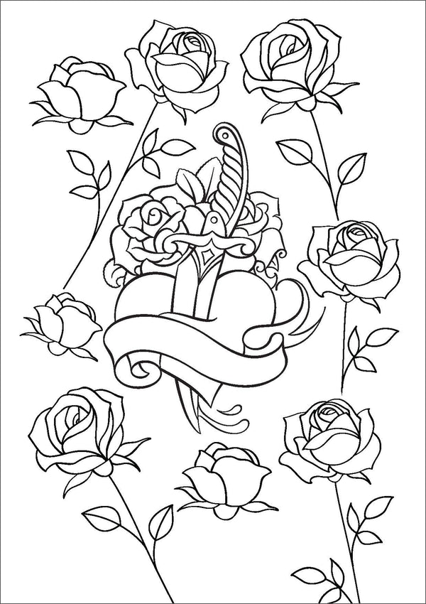 Mindful Colouring - Tattoo Design