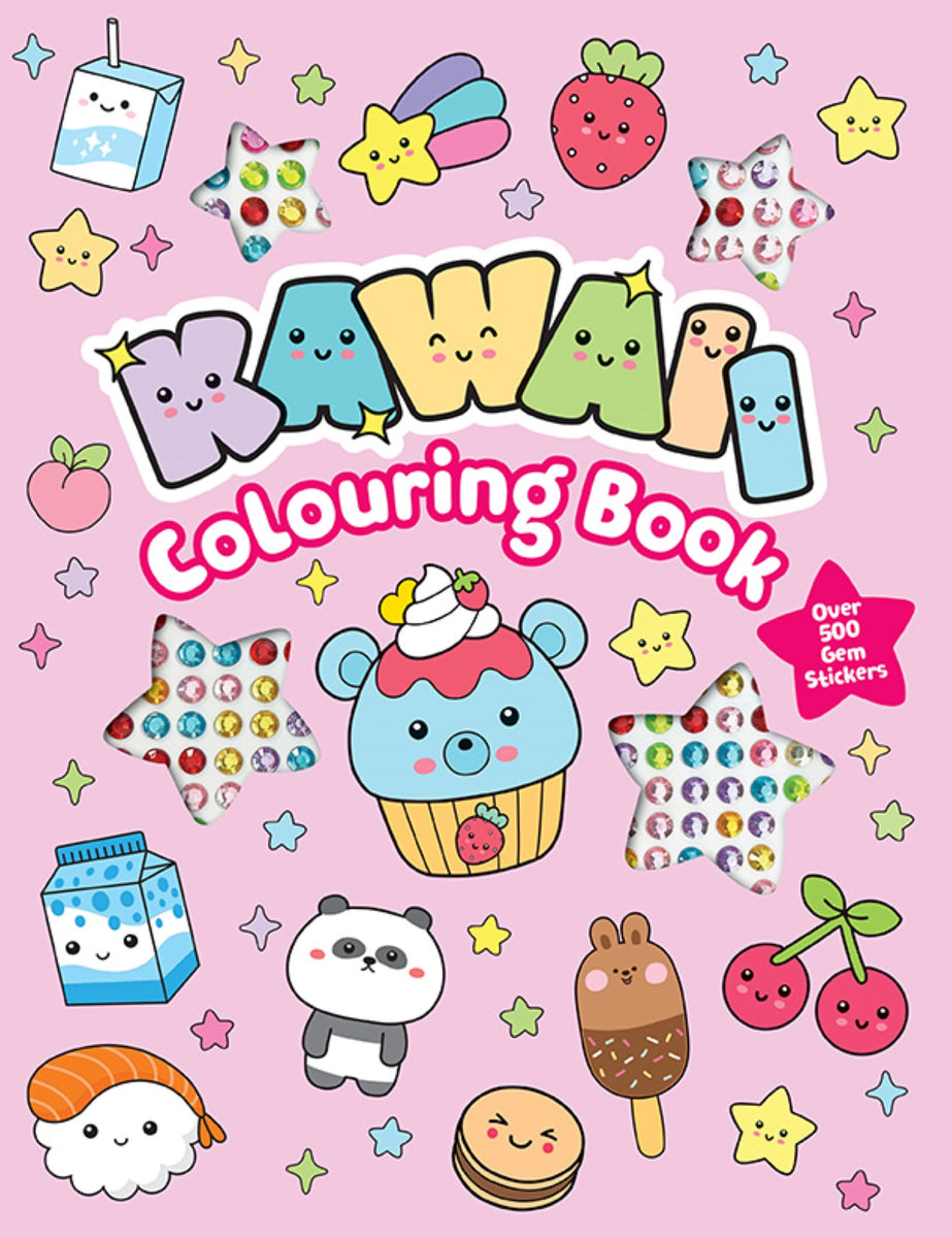 Kawaii - Gem Sticker Colouring Book