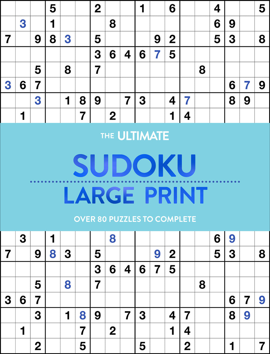 Large Print Puzzle Book - Sudoku - Aqua