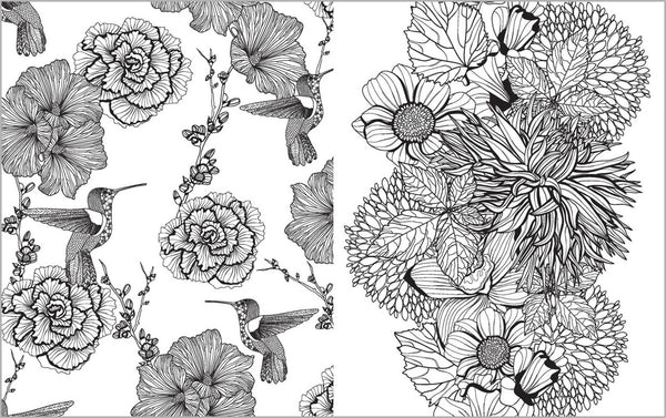 Colour Vibes - Adult Colouring Book - Botanical