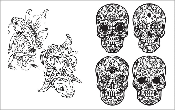 Colour Vibes - Adult Colouring Book - Tattoos