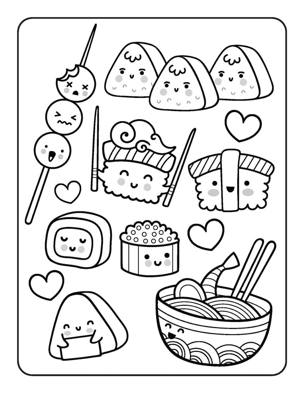 Kawaii - Gem Sticker Colouring Book