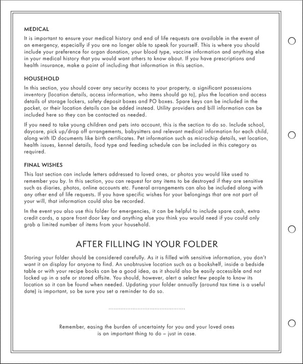 Just In Case - Document Folio