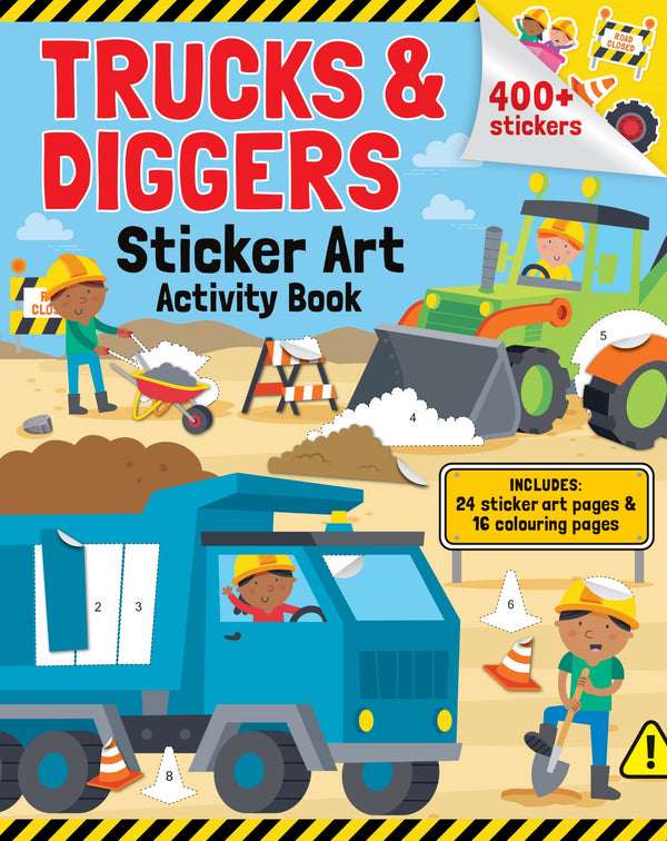Trucks & Diggers - Sticker Art and Colouring Book