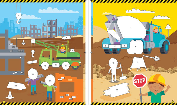 Trucks & Diggers - Sticker Art and Colouring Book
