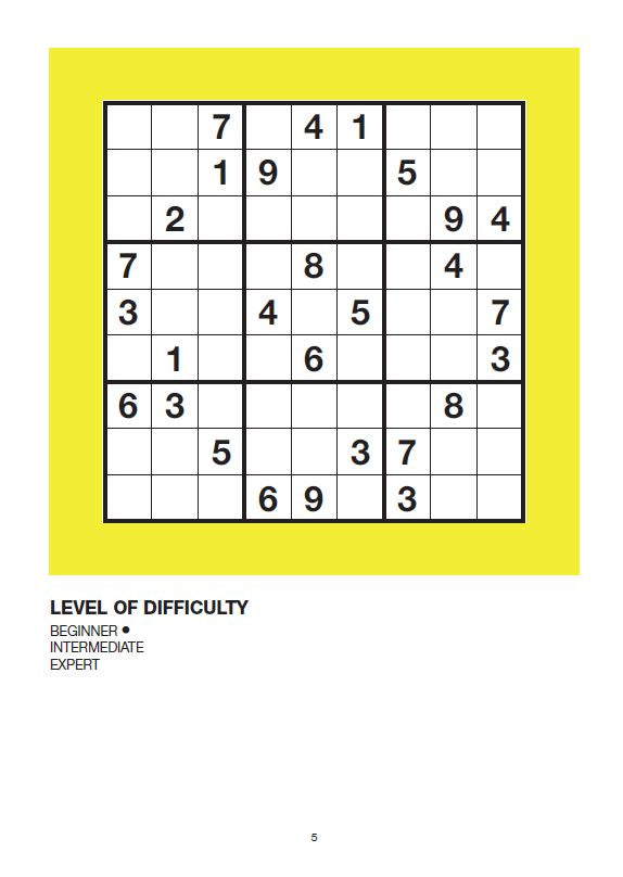 Colour Block Sudoku (Yellow)