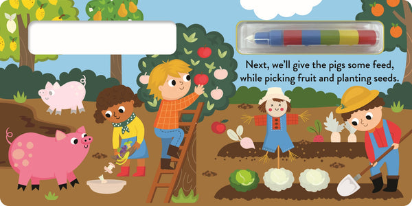 Magic Painting Board Book - On the Farm