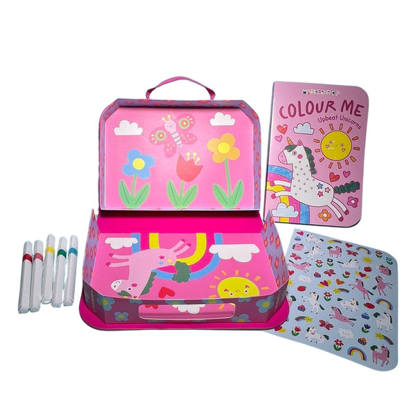 Markerific Jr. - Colour Me Carry Case - Upbeat Unicorns
