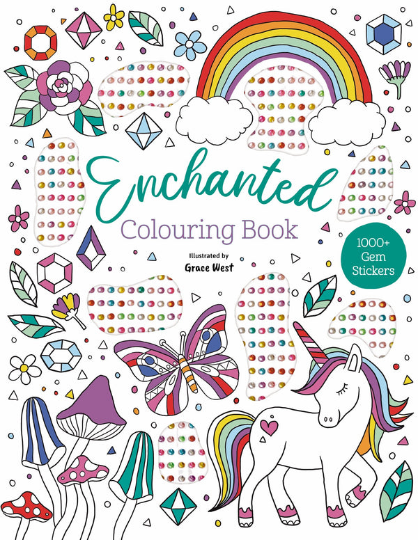 Gem Sticker Colouring Book - Enchanted