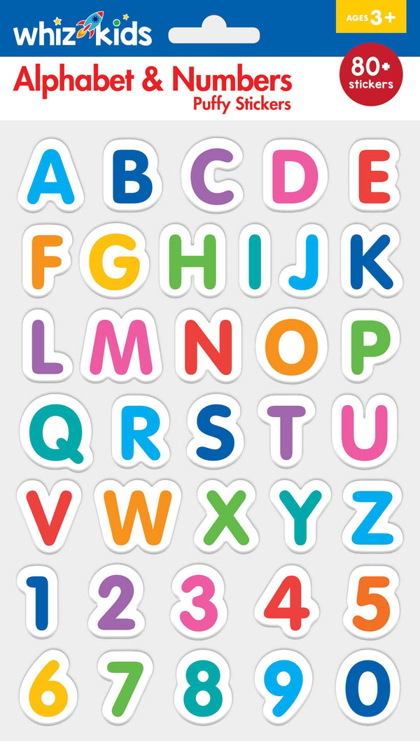 Whiz Kids Puffy Stickers - Alphabet and Numbers