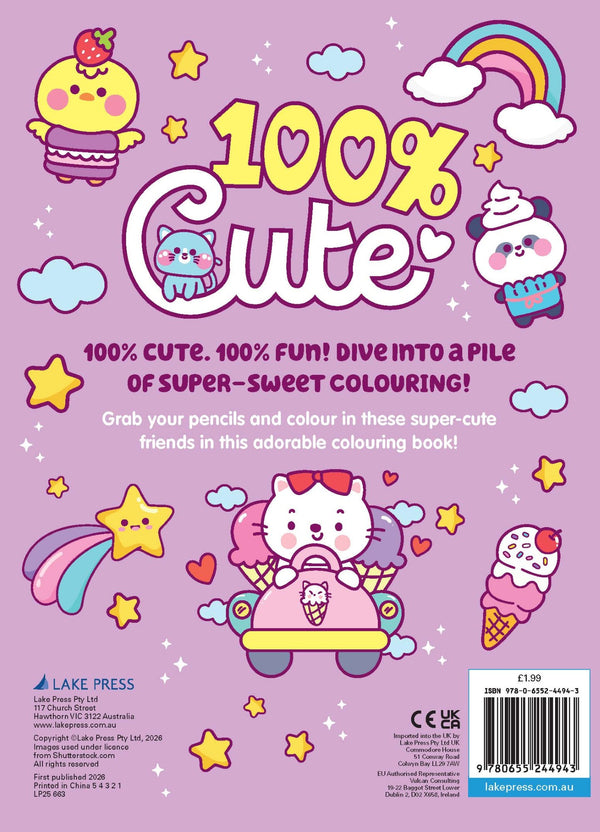 100% Cute - 32pp Colouring Book