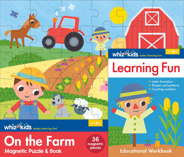 Whiz Kids - Magnetic Puzzle and Book - On the Farm