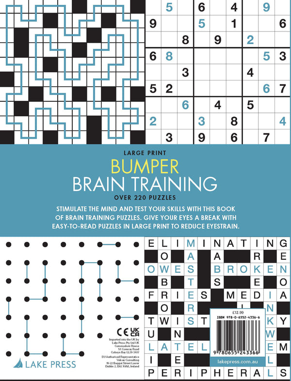 Large Print Bumper Puzzle Book - Brain Training (blue banner)
