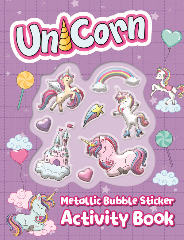 Metallic Bubble Sticker Book - Unicorn