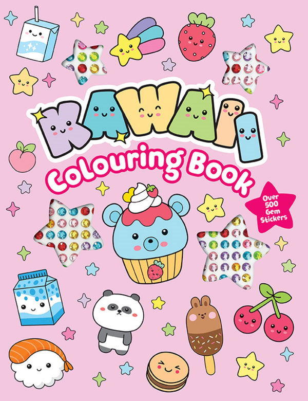 Kawaii - Gem Sticker Colouring Book