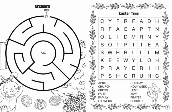 Mega Colouring Book - Easter Mega Maze and Word Search