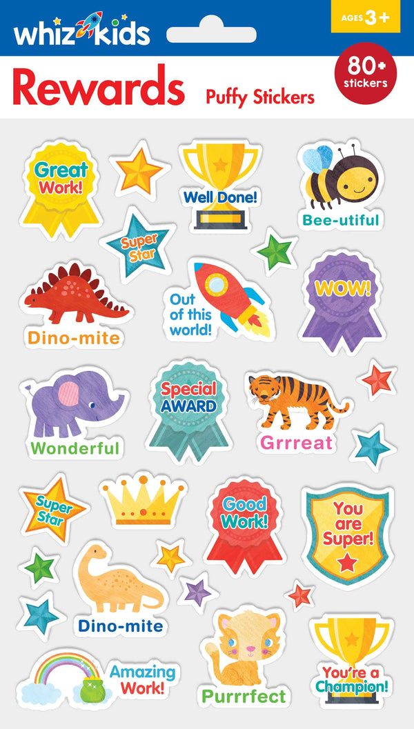 Whiz Kids Puffy Stickers - Rewards