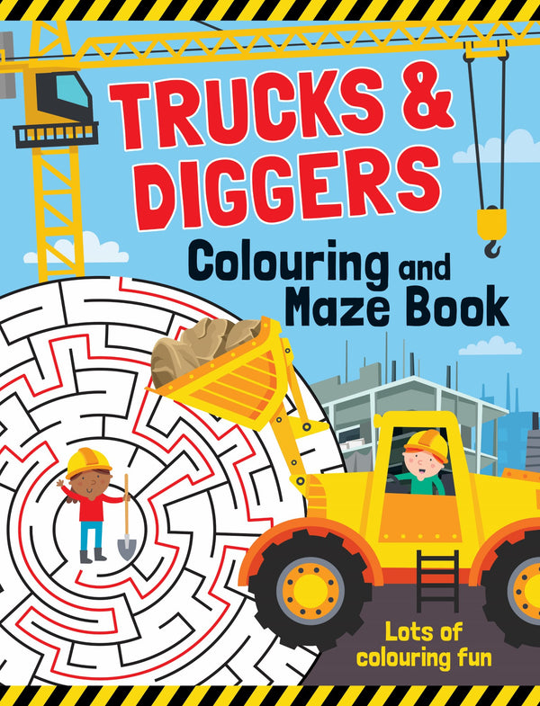 Colouring and Mazes - Trucks & Diggers