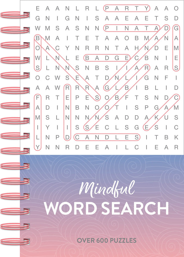 Mindful 600 Puzzles - Word Search - Pink Ombre
