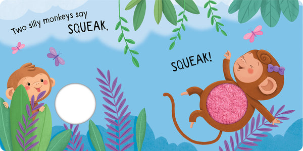 Squeaky Plush Board Book - Five Silly Monkeys