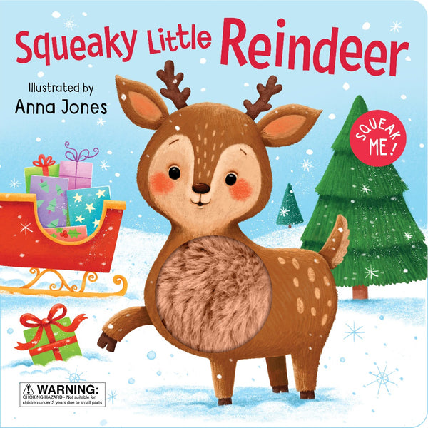 Squeaky Plush Board Book - Squeaky Little Reindeer